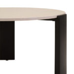Palermo Round Cream Marble Top Large Coffee Table with cream marble surface and black acacia wood legs – modern luxury living room furniture.