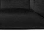DEXTER 2 Seater Velour 999 sofa in black velour upholstery with low-profile cushioned design, slim legs, and modern minimalist silhouette.