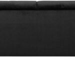 DEXTER 2 Seater Velour 999 sofa in black velour upholstery with low-profile cushioned design, slim legs, and modern minimalist silhouette.