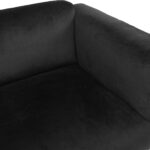 DEXTER 2 Seater Velour 999 sofa in black velour upholstery with low-profile cushioned design, slim legs, and modern minimalist silhouette.