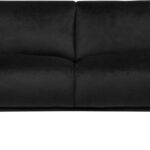DEXTER 2 Seater Velour 999 sofa in black velour upholstery with low-profile cushioned design, slim legs, and modern minimalist silhouette.