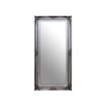 LORO Silver Ornate Wall Mirror – tall wall mirror with sleek silver wooden frame, modern reflective accent.