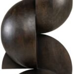 FORMA Sculpture with abstract biomorphic design, stacked interlocking segments, smooth dark finish, and tall totemic vertical form for modern interiors.