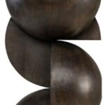 FORMA Sculpture with abstract biomorphic design, stacked interlocking segments, smooth dark finish, and tall totemic vertical form for modern interiors.