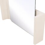 Alt text: GENKAN Ceramic Rectangular Mirror with off-white glazed ceramic frame, handcrafted rectangular wall mirror with dual mounting options, artisanal ceramic and glass mirror with unique shading.