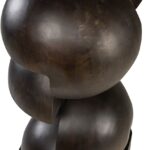 FORMA Sculpture with abstract biomorphic design, stacked interlocking segments, smooth dark finish, and tall totemic vertical form for modern interiors.