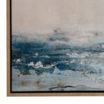 Stratos Hand Painted Canvas In Frame featuring layered brushstrokes in cool neutral tones and a contemporary framed finish.