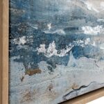 Stratos Hand Painted Canvas In Frame featuring layered brushstrokes in cool neutral tones and a contemporary framed finish.