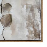 Mistora Hand Painted Canvas In Frame featuring textured brushstrokes in soft neutral tones with a contemporary framed finish.