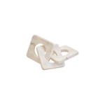 NASON White Marble Three Link Chain sculpture featuring smooth polished finish displayed on a modern console table.