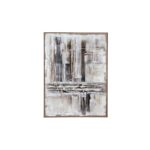 OUTLOOK Hand Painted Canvas in Frame featuring textured brushwork, neutral palette, and contemporary composition.