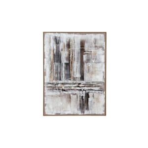 OUTLOOK Hand Painted Canvas in Frame featuring textured brushwork, neutral palette, and contemporary composition.