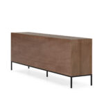 BEZO Walnut Sideboard – modern walnut elm wood cabinet with black iron frame and handles, luxury contemporary storage furniture.