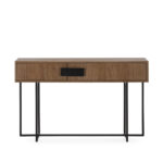 BEZO Walnut Console Unit – walnut elm wood console with black iron frame, modern design for luxury contemporary interiors.