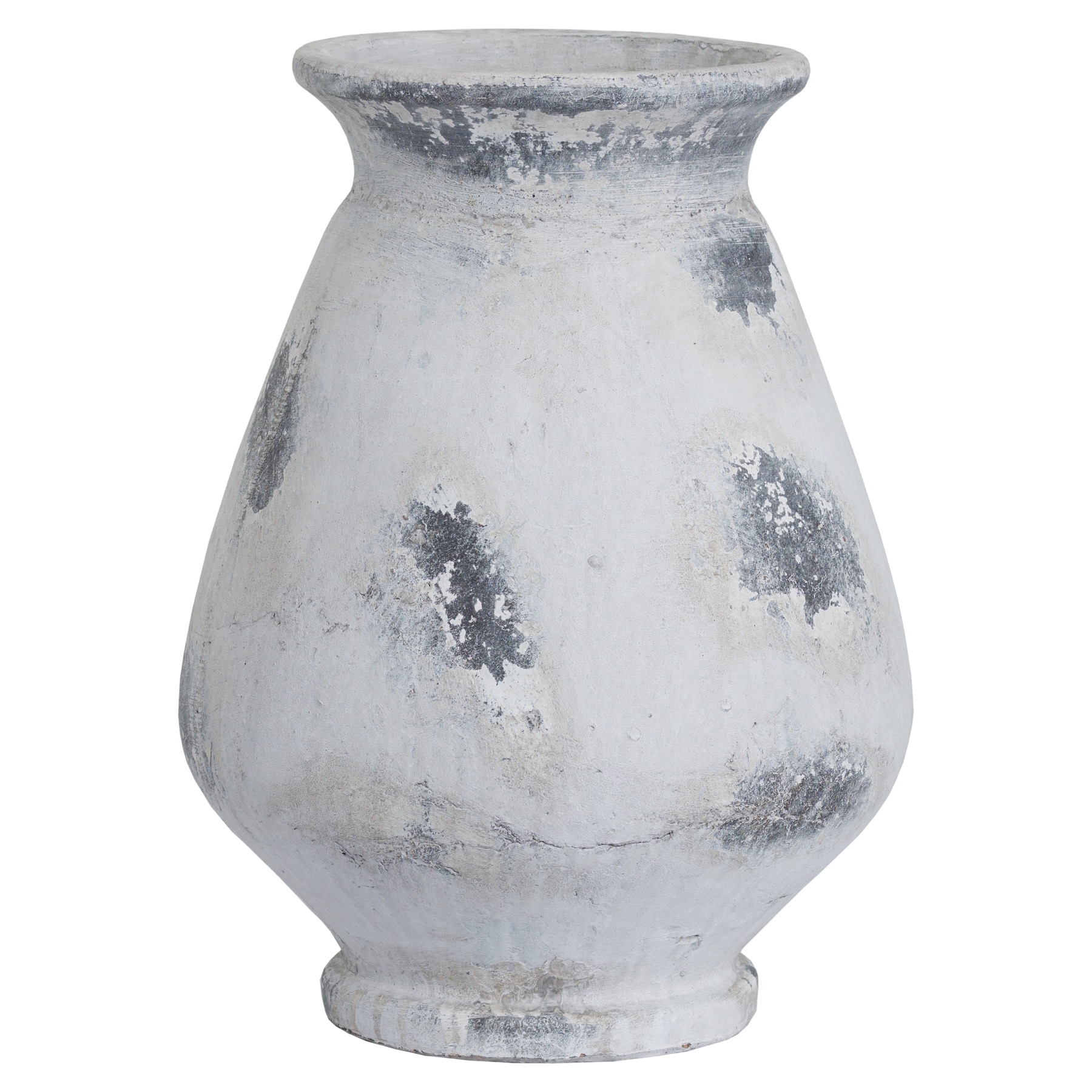 NAXOS Large Antique White Vase – Handcrafted ceramic vase with antique white stone finish, ideal for faux florals or as a standalone decorative accent.