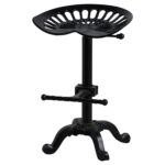 DRAFTSMAN Adjustable Tractor Seat – Handcrafted Industrial Stool with Height-Adjustable Contoured Seat and Black Metal Frame