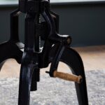 DRAFTSMAN Adjustable Bistro Table – Handcrafted Industrial Bar Table with Wooden Top and Adjustable Height