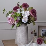 BLOOMVILLE Urn Stone Vase – Handcrafted ceramic urn vase with weathered stone texture, ideal for faux flowers or as a decorative accent.