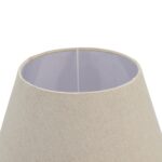 INCIA Urn Wooden Table Lamp – Handcrafted wooden lamp with whitewashed urn base and linen shade, ideal for neutral or rustic interiors.