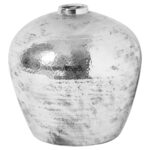 ASTRAL Hammered Silver Vase – Handcrafted Floor-Standing Silver Ceramic Vase with Hammered Metallic Finish