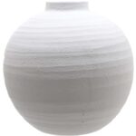 TIBER Large Matt White Ceramic Vase – oversized matte white ceramic vase with smooth, textured finish, perfect for statement styling in modern or neutral interiors.