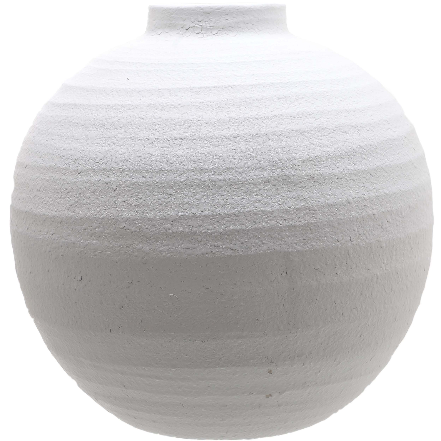 TIBER Large Matt White Ceramic Vase – oversized matte white ceramic vase with smooth, textured finish, perfect for statement styling in modern or neutral interiors.