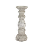 Small stone-textured ceramic candle holder from the Tiber collection