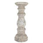 TIBER Large Stone Candle Holder – tall stone-effect ceramic pillar candle holder for decorative displays