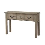 COPGROVE Collection Console Table – Handcrafted Hardwood Console Table with Washed Brown Finish and French-Inspired Design