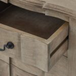 COPGROVE Collection 3 Drawer Bedside Table – Handcrafted Hardwood Bedside Table with Washed Brown Finish and Three Drawers