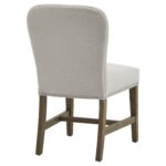Cobham Grey Dining Chair with weathered oak frame, grey upholstery, and antique brass stud detailing.