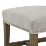Cobham Grey Dining Chair with weathered oak frame, grey upholstery, and antique brass stud detailing.