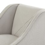 Epsom Grey Bar Stool with light grey fabric upholstery and wooden frame.