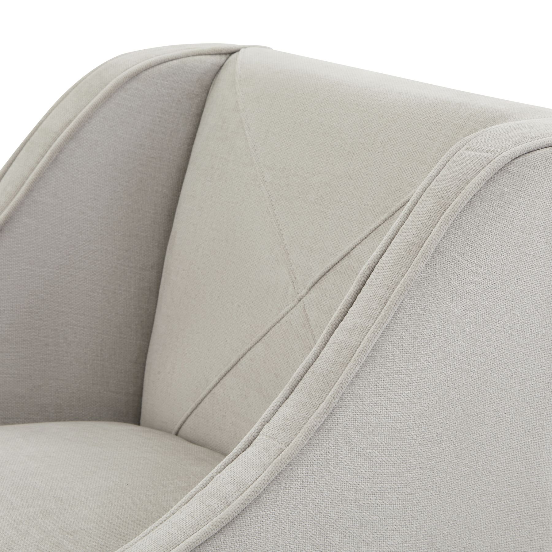 Epsom Grey Bar Stool with light grey fabric upholstery and wooden frame.