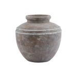 SIENA Brown Water Pot – Handcrafted ceramic urn-style water pot with distressed brown finish, suitable for live or artificial arrangements.