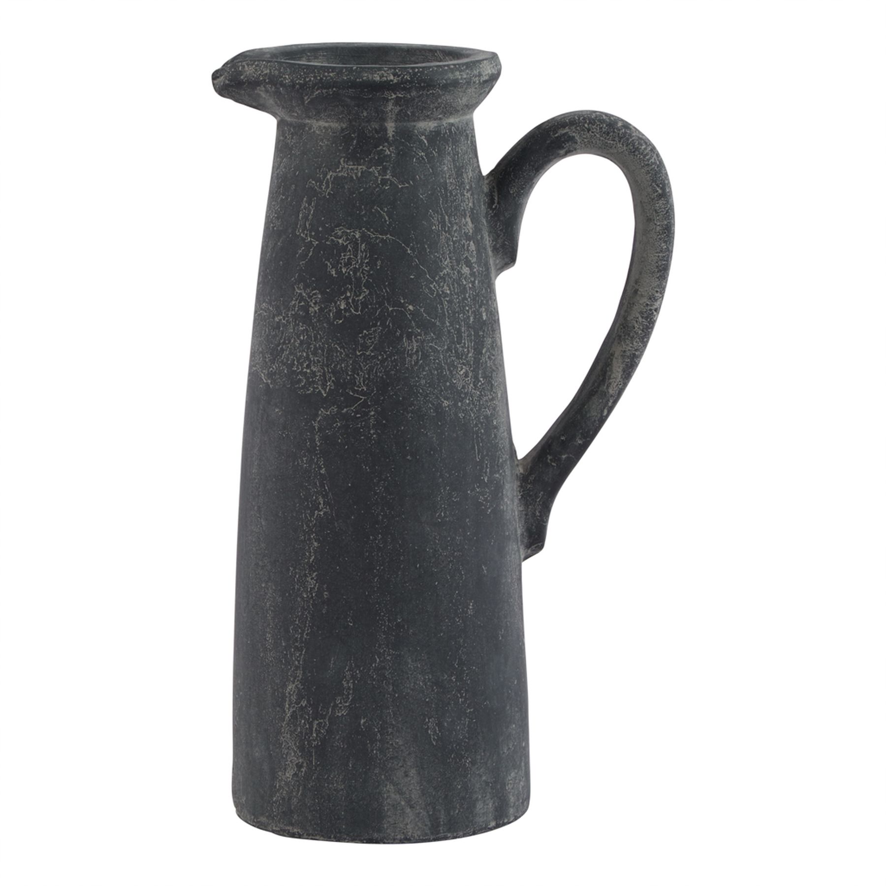 AMALFI Grey Tall Jug – Sculptural ceramic jug with matte grey finish and Mediterranean design