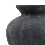 AMALFI Ceramic Grey Vase – Matte grey handcrafted ceramic vase with rounded form, ideal for faux florals or standalone decorative styling.