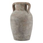 SIENA Large Brown Amphora Pot – Handcrafted ceramic amphora-style pot with ribbed design and weathered brown finish, ideal for indoor or outdoor use.