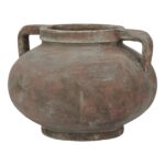 SIENA Brown Large Pelike Pot – Handcrafted ceramic pot with weathered terracotta finish and twin handles, inspired by Mediterranean design.