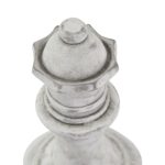 ATHENA Stone Queen Chess Piece with weathered stone texture in white ceramic for elegant interior décor.
