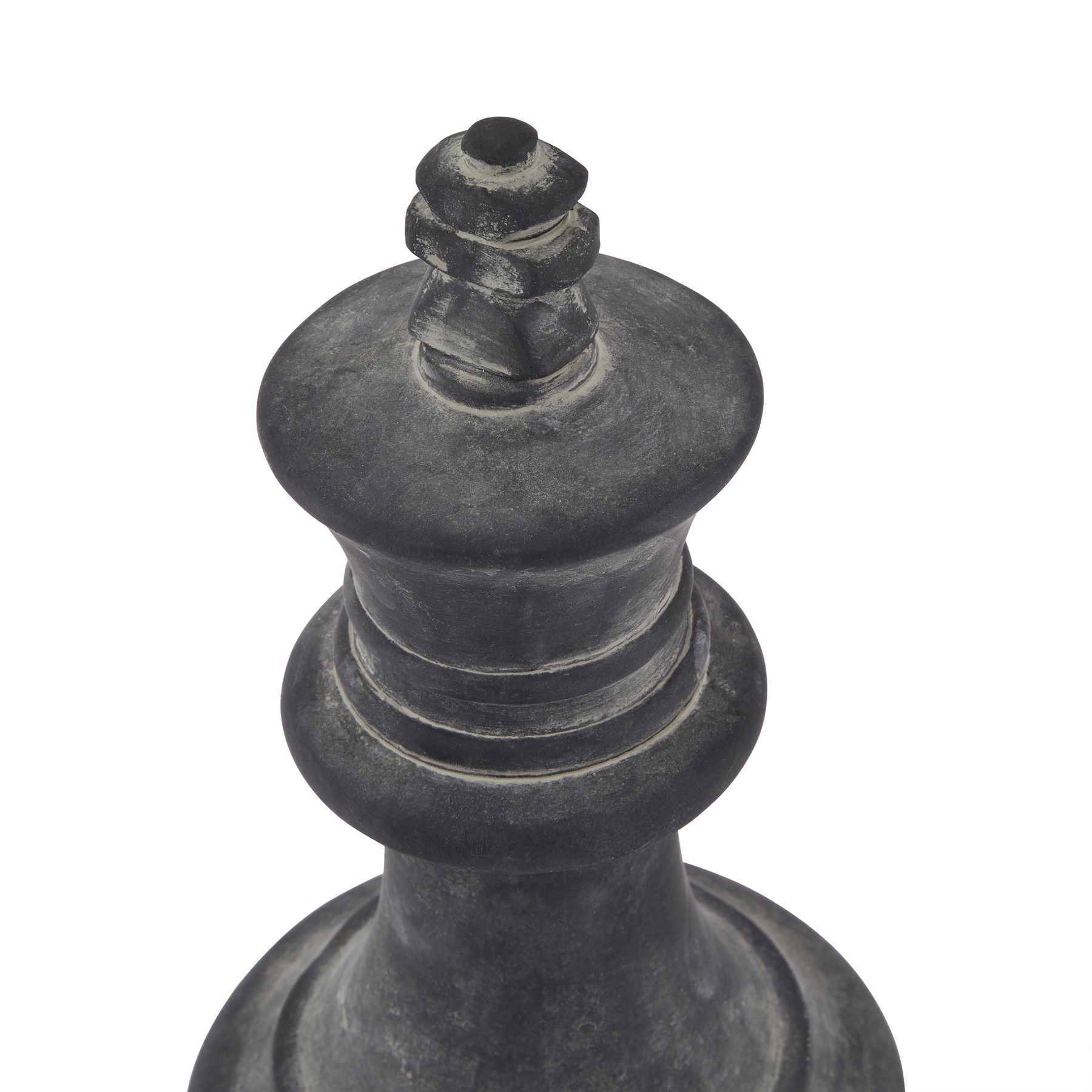 AMALFI Grey King Chess Piece in monochrome grey ceramic, sculptural décor accent for modern interiors.