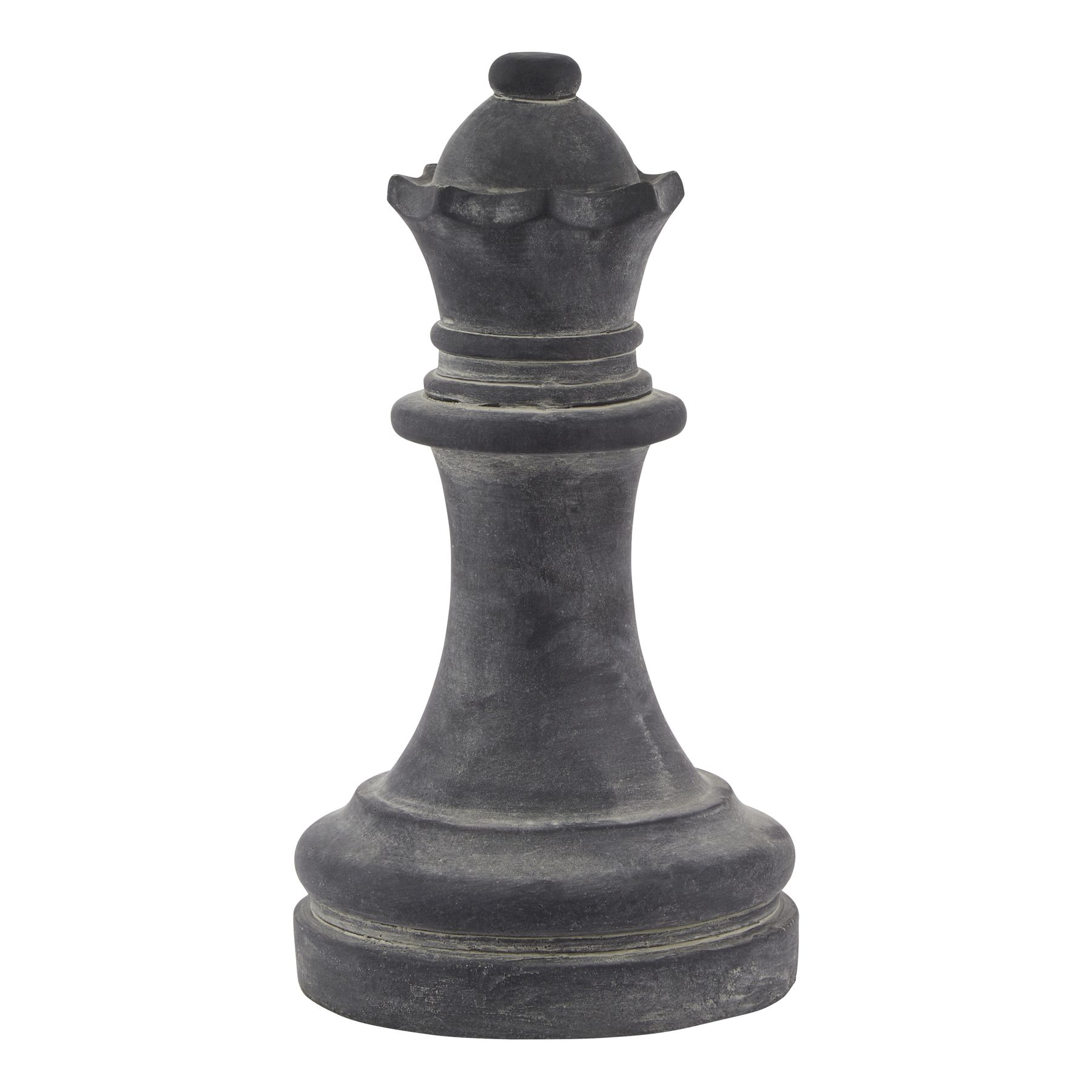 AMALFI Grey Queen Chess Piece in monochrome grey ceramic, sculptural décor accent for luxury styling.