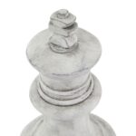 ATHENA Stone King Chess Piece in white ceramic with artisan-carved stone detailing for luxury interior styling.