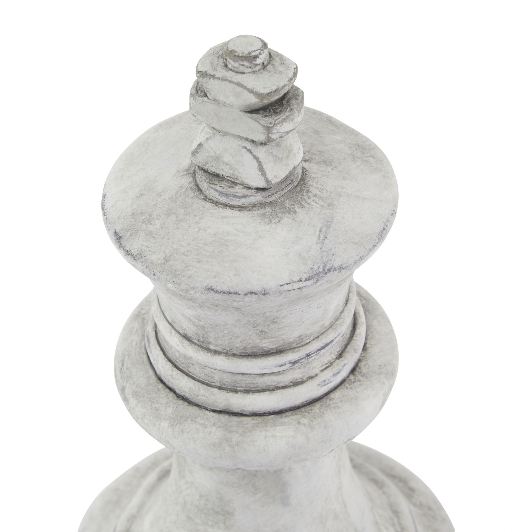 ATHENA Stone King Chess Piece in white ceramic with artisan-carved stone detailing for luxury interior styling.