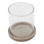 SIENA Brown Hurricane Lantern – small handcrafted brown ceramic lantern for decorative and ambient lighting