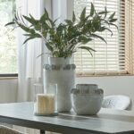 ATHENA Stone Large Hurricane Lantern – stone-effect ceramic lantern with glass protection for candles