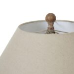 SATURN Table Lamp with sculptural ceramic base and linen lampshade