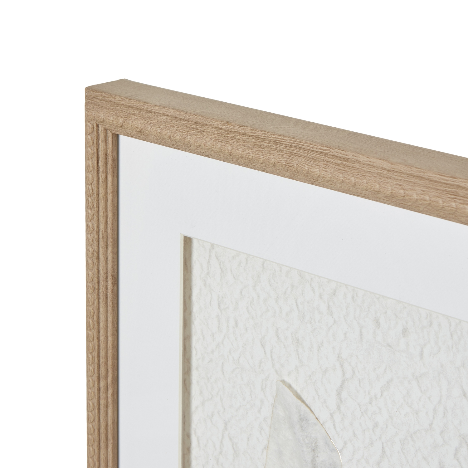 SOLLI White Feathers Art in champagne-beaded frame with raised feather impressions for contemporary and coastal interiors.