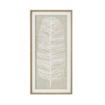 Large Plume White Feather Art in handcrafted beaded frame with brown, grey, and white accents for luxe wall décor.