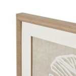 Large Plume White Feather Art in handcrafted beaded frame with brown, grey, and white accents for luxe wall décor.
